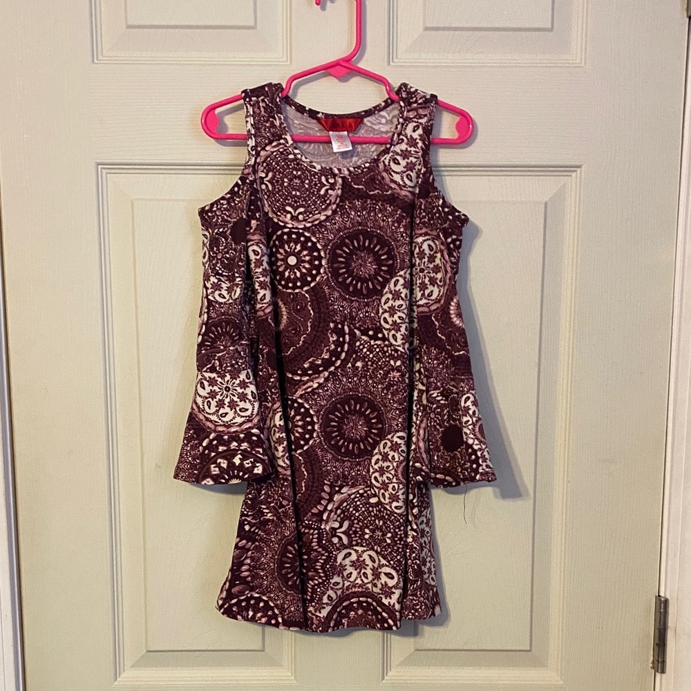 Kiss Brown Patterned Kids Dress